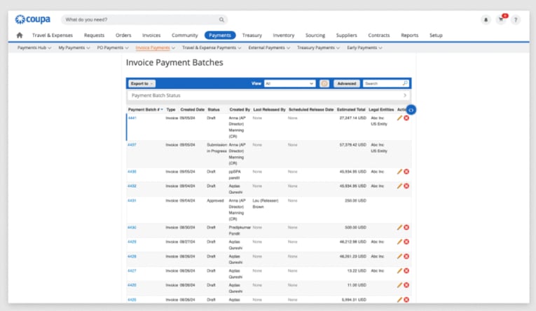 coupa payment automation